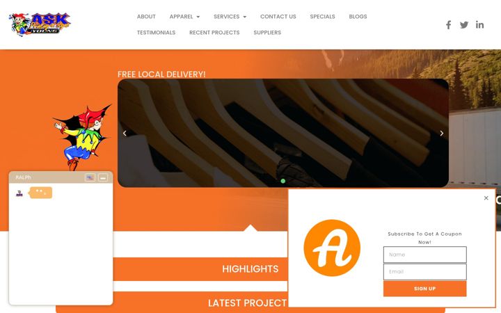 Screenshot of askprinting.com.au