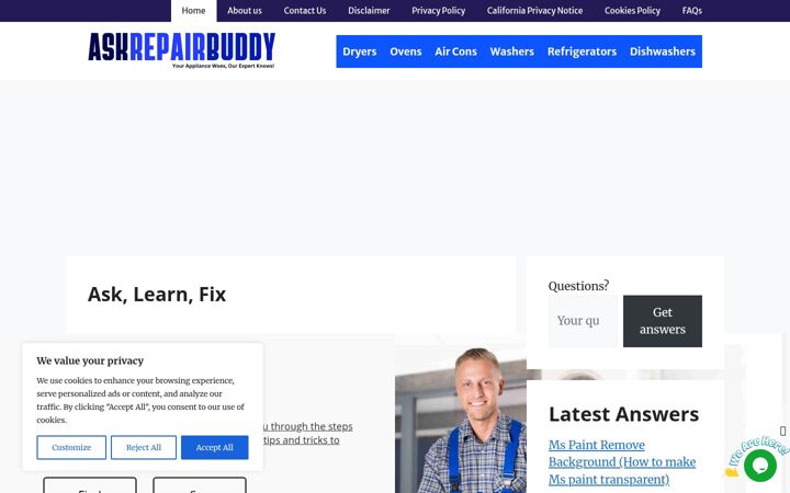 Screenshot of askrepairbuddy.com