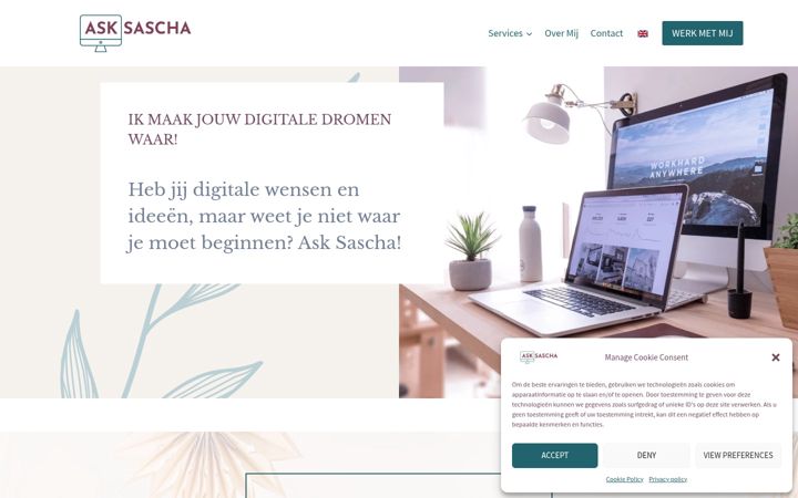 Screenshot of asksascha.nl