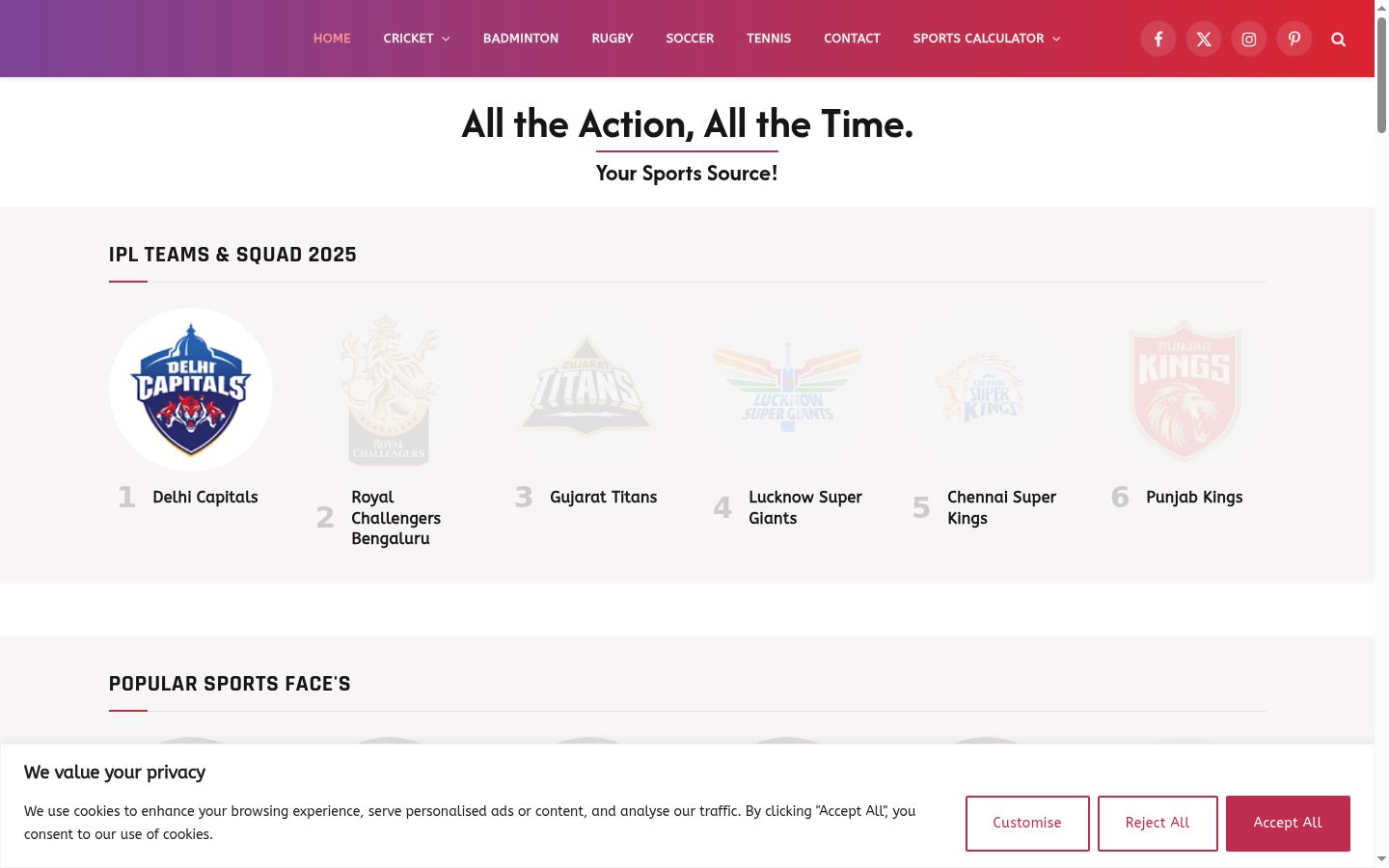 Screenshot del banner di consenso mostrato prima di qualsiasi interazione