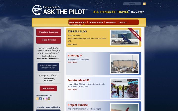 Screenshot of askthepilot.com