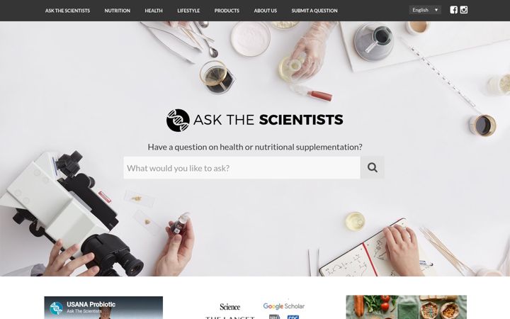 Snímek obrazovky askthescientists.com