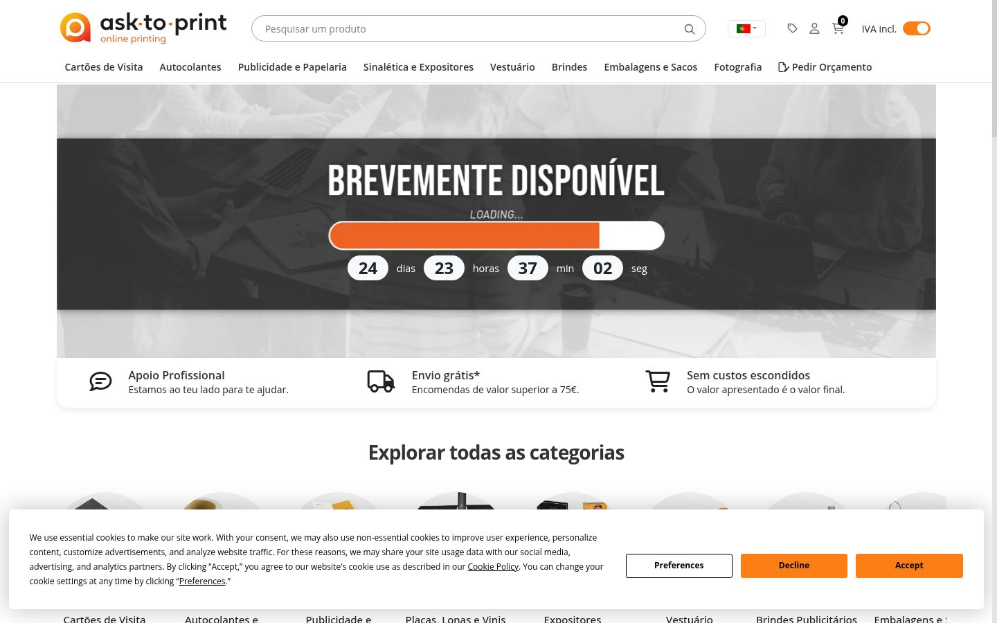 Screenshot of the consent banner shown before any interaction