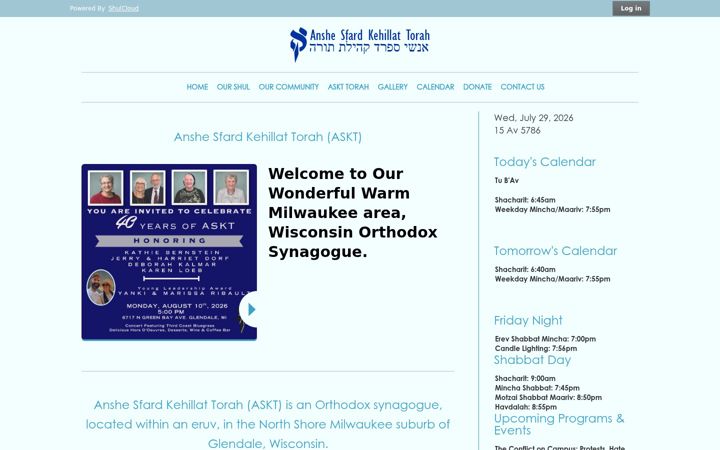 Screenshot of asktshul.org