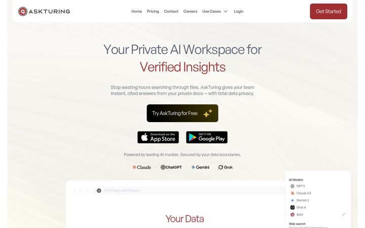 Screenshot of askturing.ai