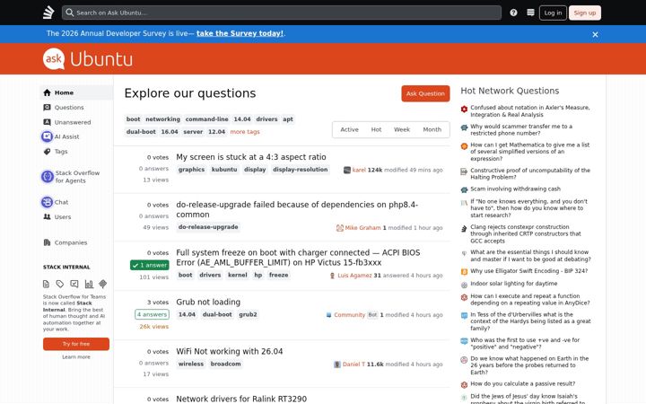 Captura de ecrã de askubuntu.com