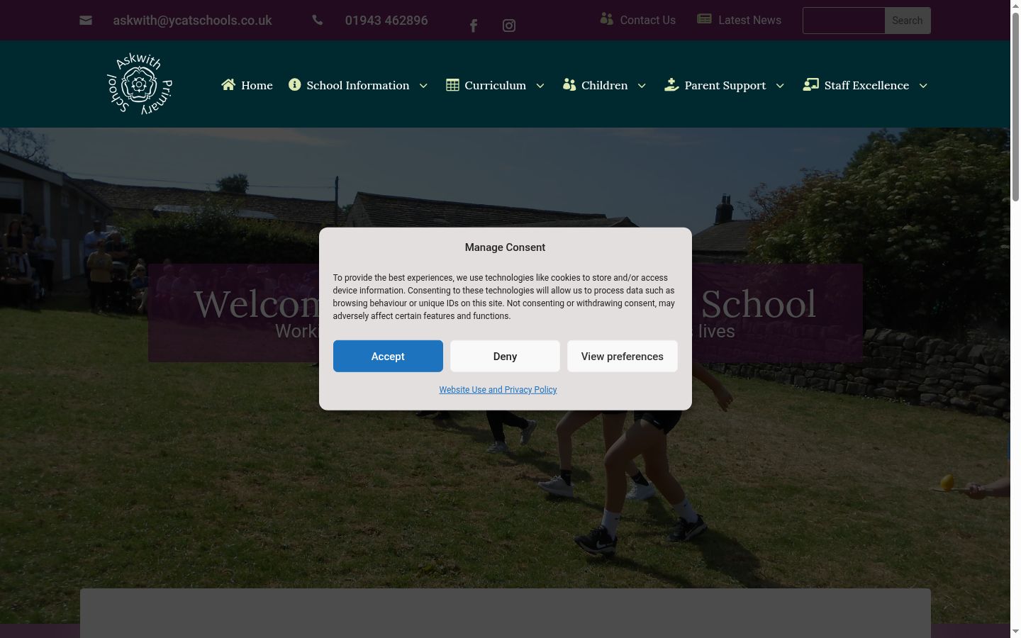 Screenshot del banner di consenso mostrato prima di qualsiasi interazione