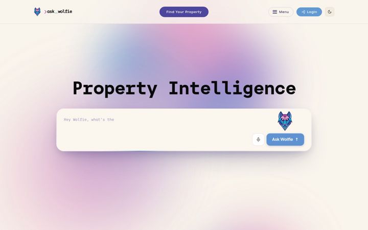 Screenshot of askwolfie.com