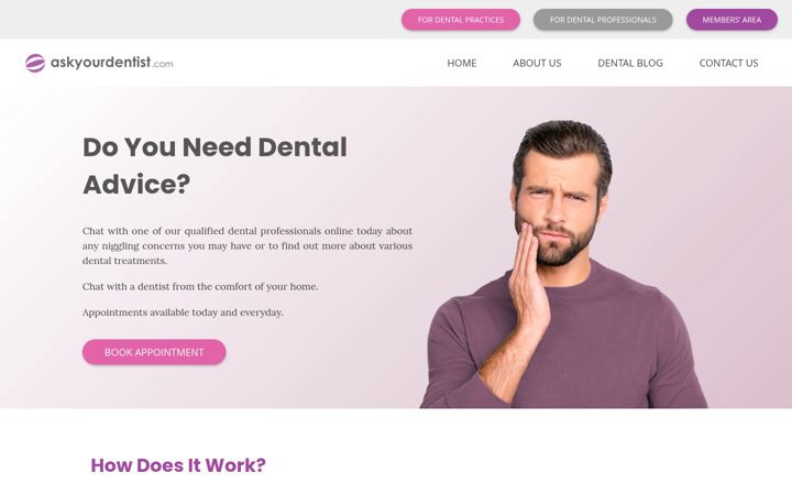 Snímek obrazovky askyourdentist.com