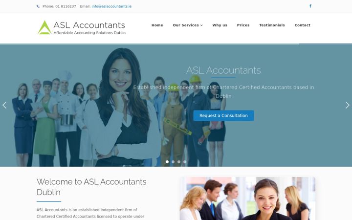 Screenshot of aslaccountants.ie