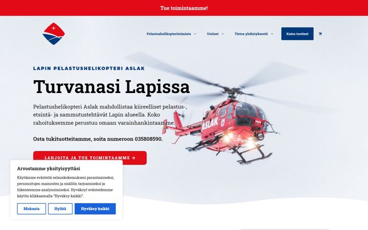 Kuvakaappaus sivustosta aslak.fi