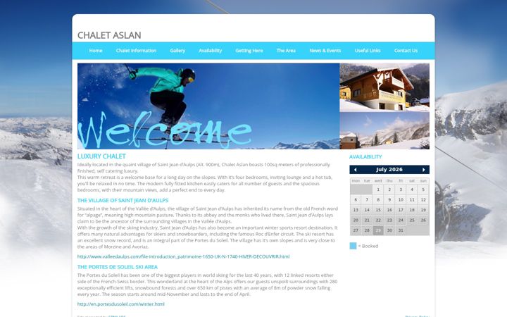 Screenshot of aslan-chalet.co.uk