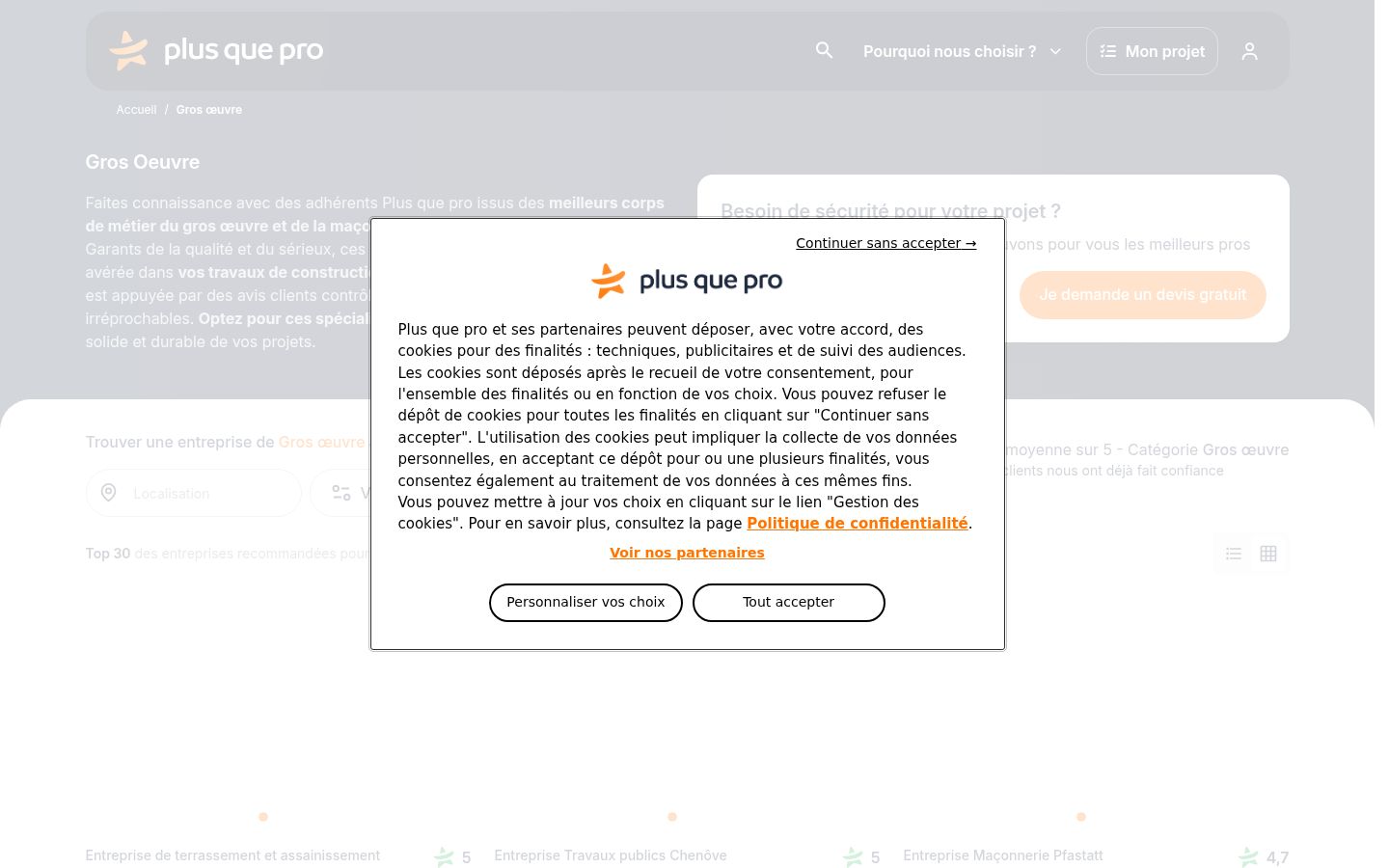 Screenshot van de toestemmingsbanner zoals getoond vóór enige interactie