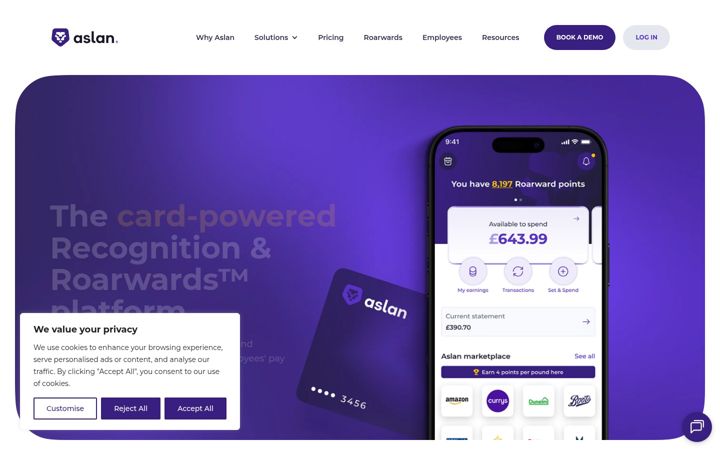 Screenshot of aslan.io