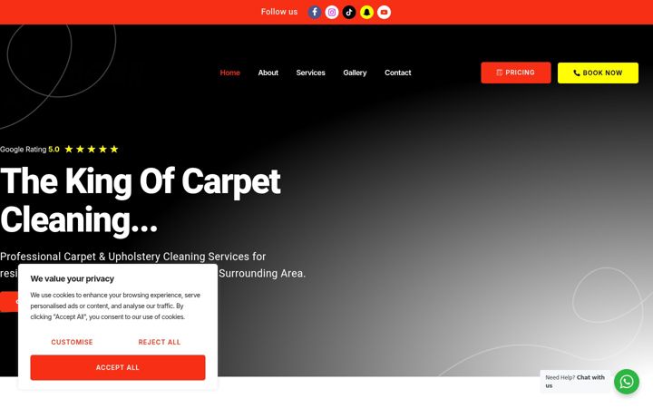 Screenshot of aslancarpetcleaning.co.uk