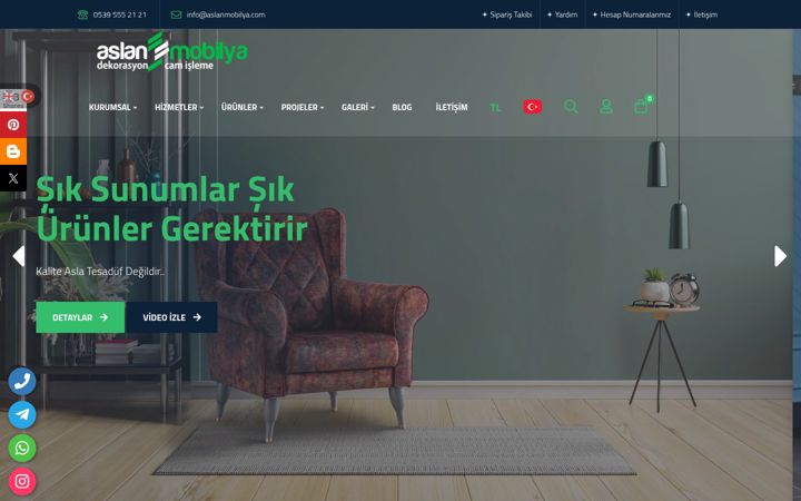 Snímek obrazovky aslanmobilya.com
