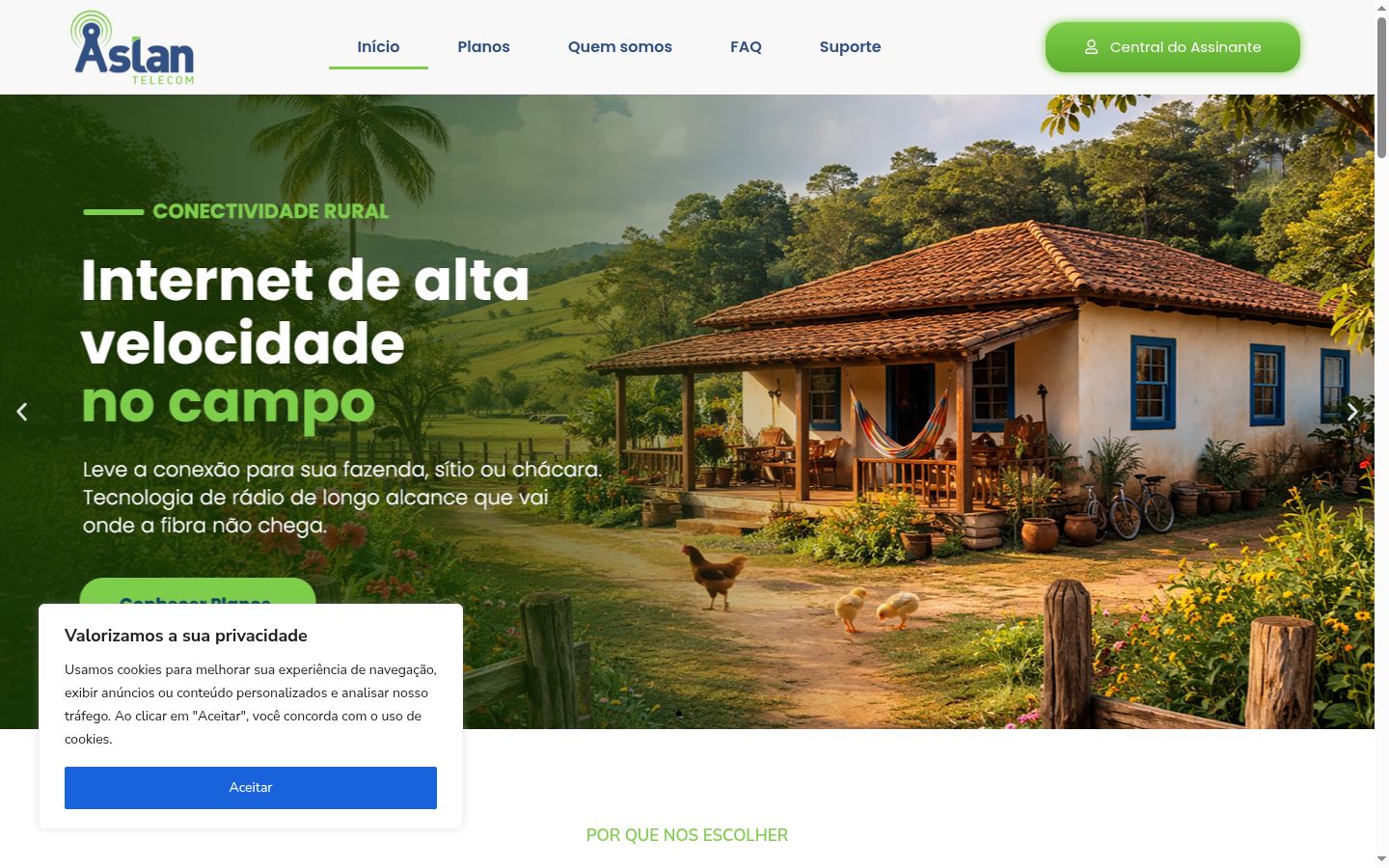 Screenshot of the consent banner shown before any interaction