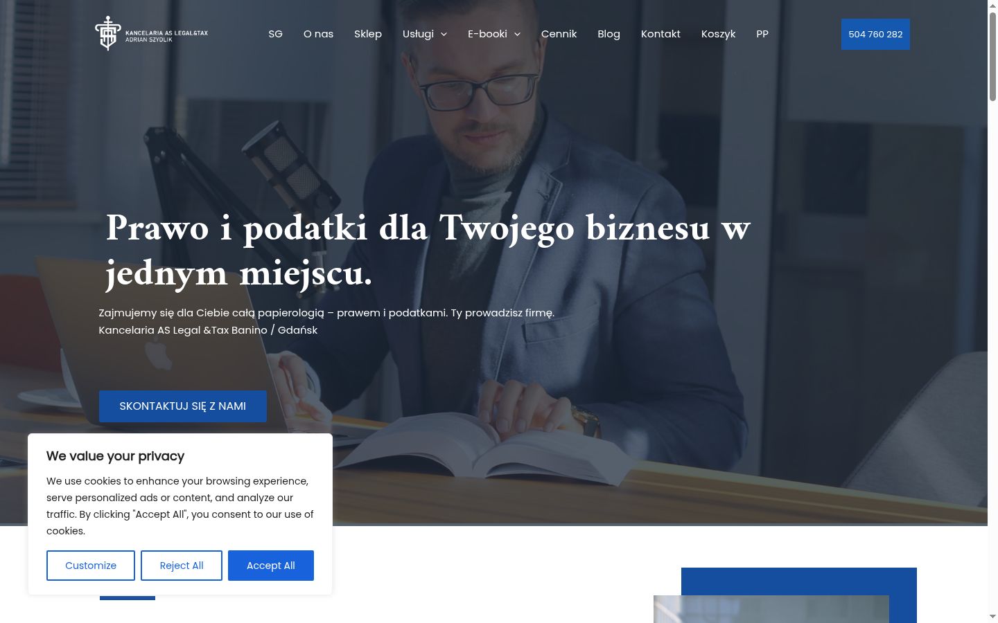Snimka zaslona bannera za privolu prikazanog prije bilo kakve interakcije