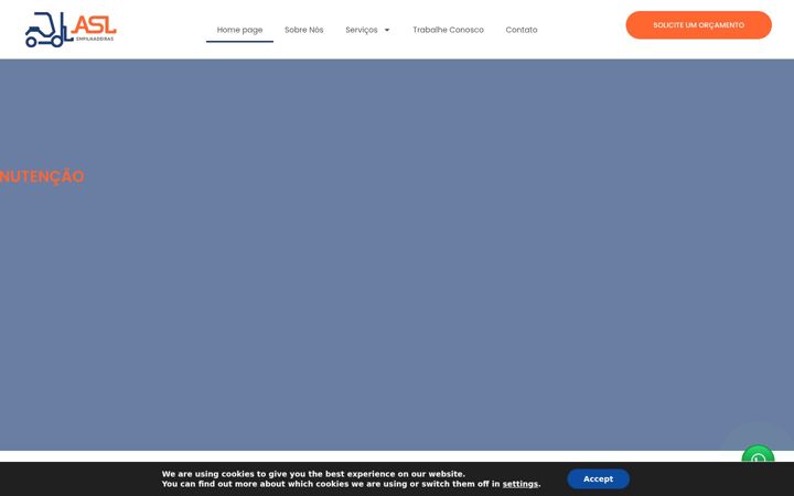 Screenshot of aslempilhadeiras.com.br
