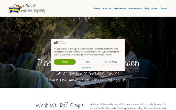 Screenshot of asliceofswedishhospitality.com