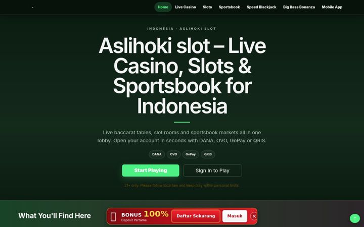 Screenshot of aslihoki.online