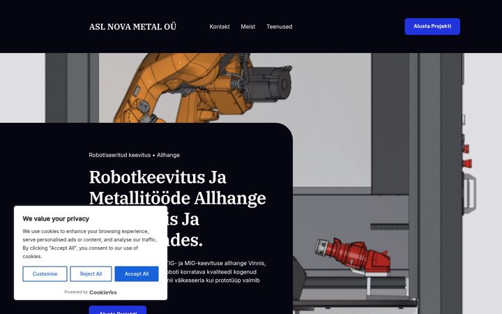 Screenshot of aslnovametal.eu