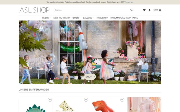 Screenshot of aslshop.de