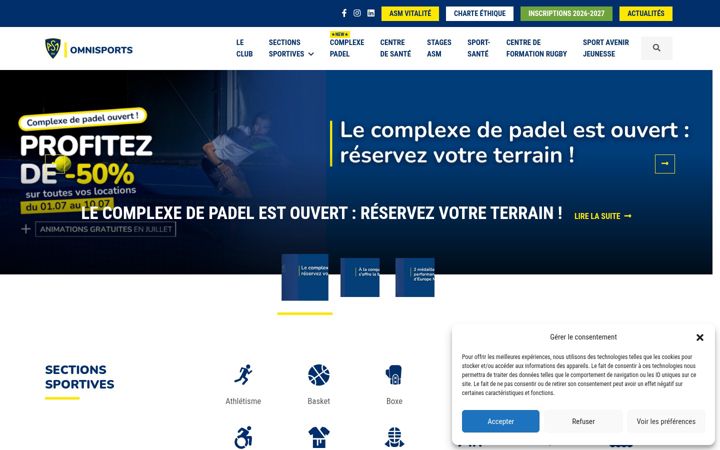 Screenshot of asm-omnisports.com