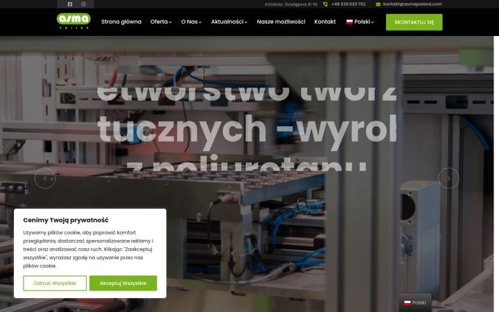 Captură de ecran a asmapoland.com
