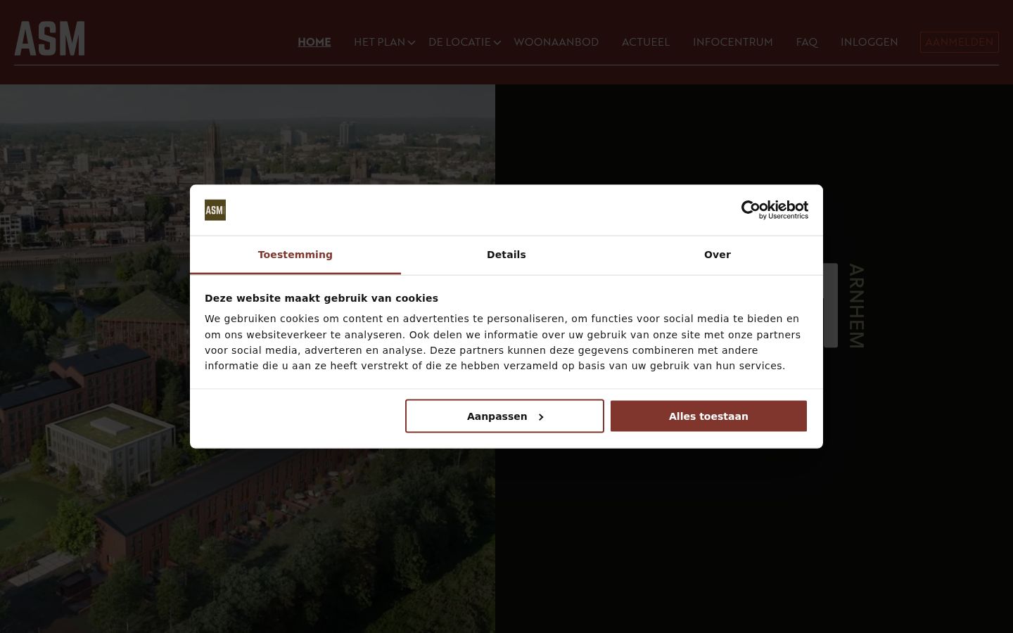 Screenshot del banner di consenso mostrato prima di qualsiasi interazione