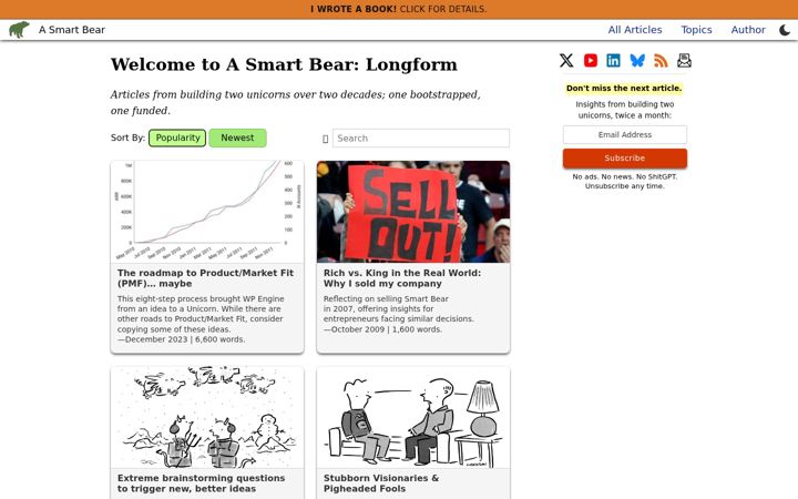 Screenshot of asmartbear.com