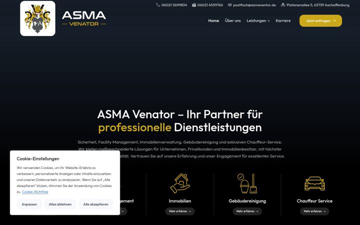 Screenshot of asmavenator.de