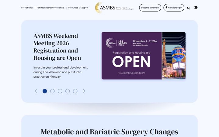 Screenshot of asmbs.org