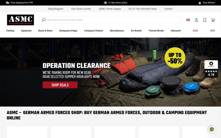 Screenshot of asmc.com