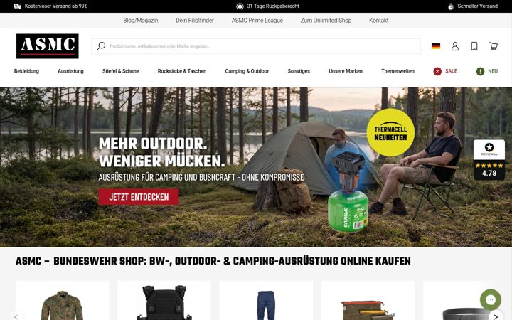 Screenshot of asmc.de