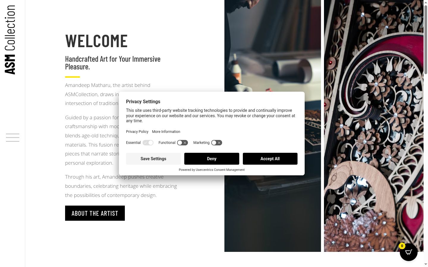 Screenshot of the consent banner shown before any interaction