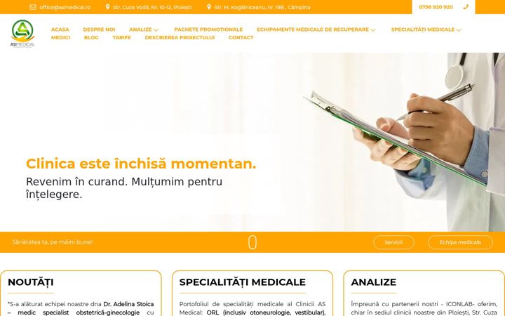 Screenshot of asmedical.ro