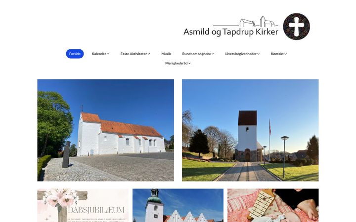 Screenshot of asmildkirke.dk