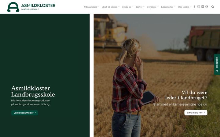 Screenshot of asmildkloster.dk