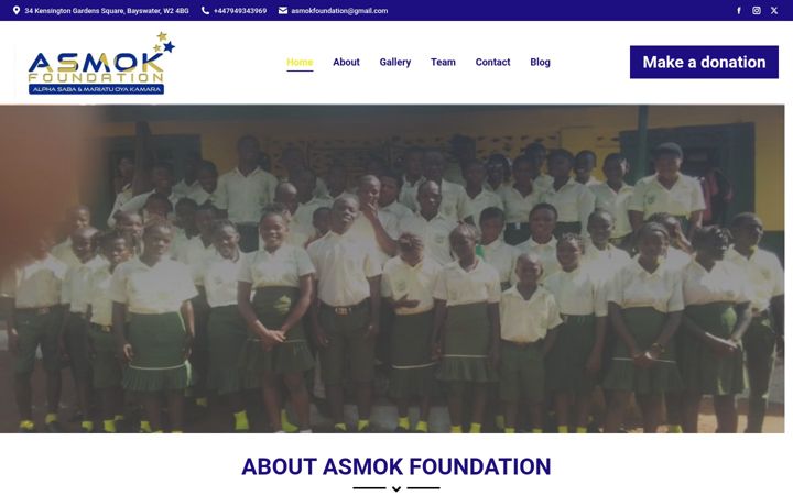 Skjermbilde av asmokfoundation.org