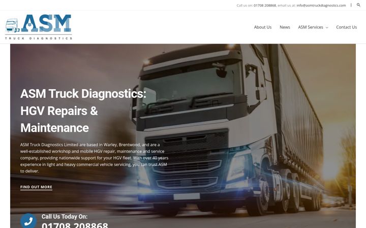 Skjermbilde av asmtruckdiagnostics.com