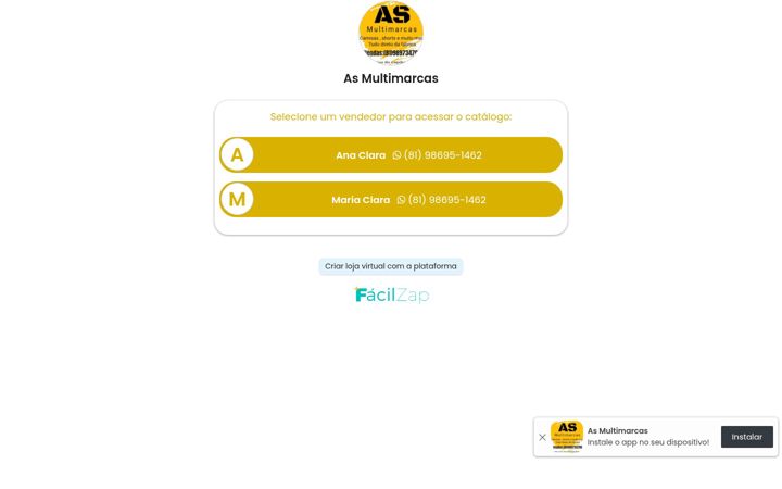 Screenshot of asmultmarcas.com.br