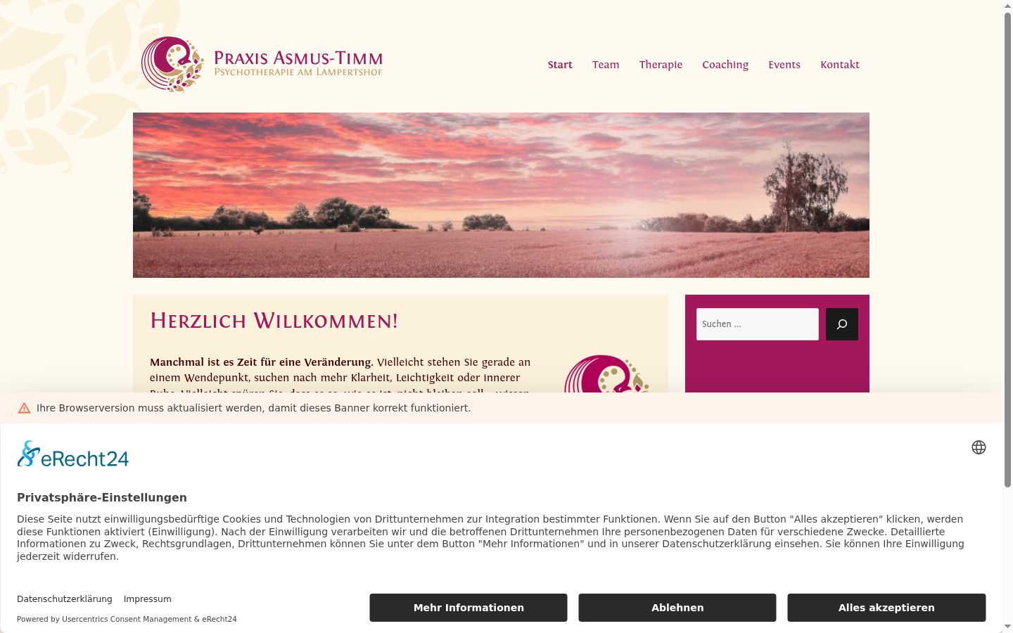 Screenshot tal-banner tal-kunsens muri qabel kwalunkwe interazzjoni