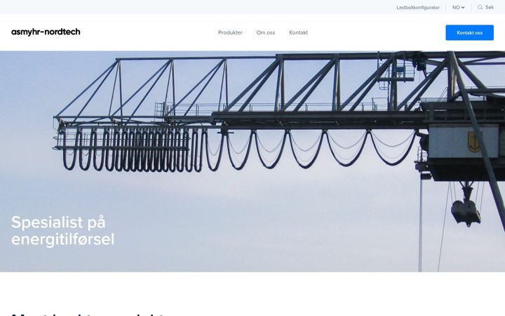 Skjermbilde av asmyhr-nordtech.no