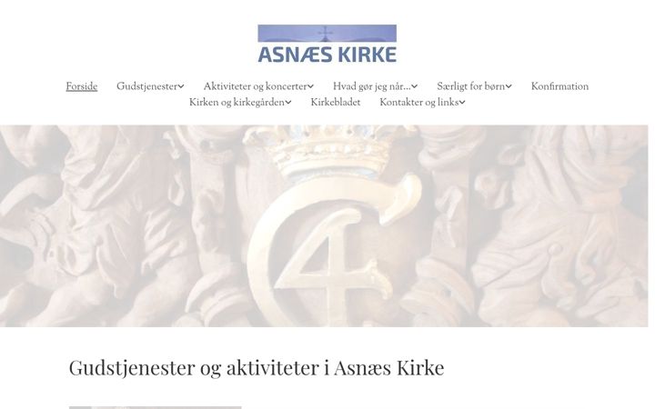 Skjermbilde av asnaeskirke.dk