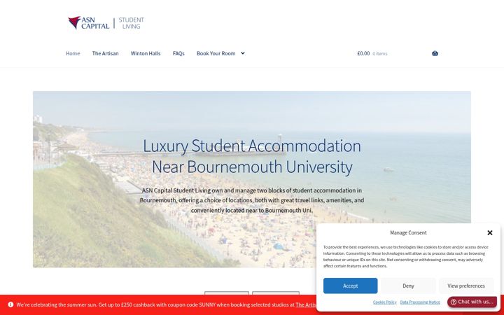 Screenshot of asncapitalstudentliving.uk