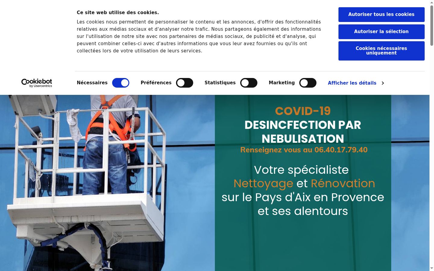 Screenshot del banner di consenso mostrato prima di qualsiasi interazione