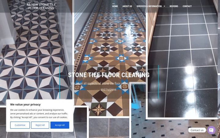 Screenshot of asnewstonetilefloorcleaning.co.uk