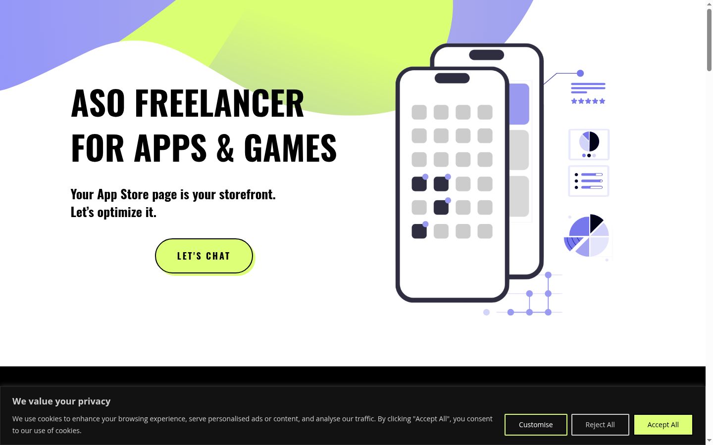 Screenshot del banner di consenso mostrato prima di qualsiasi interazione