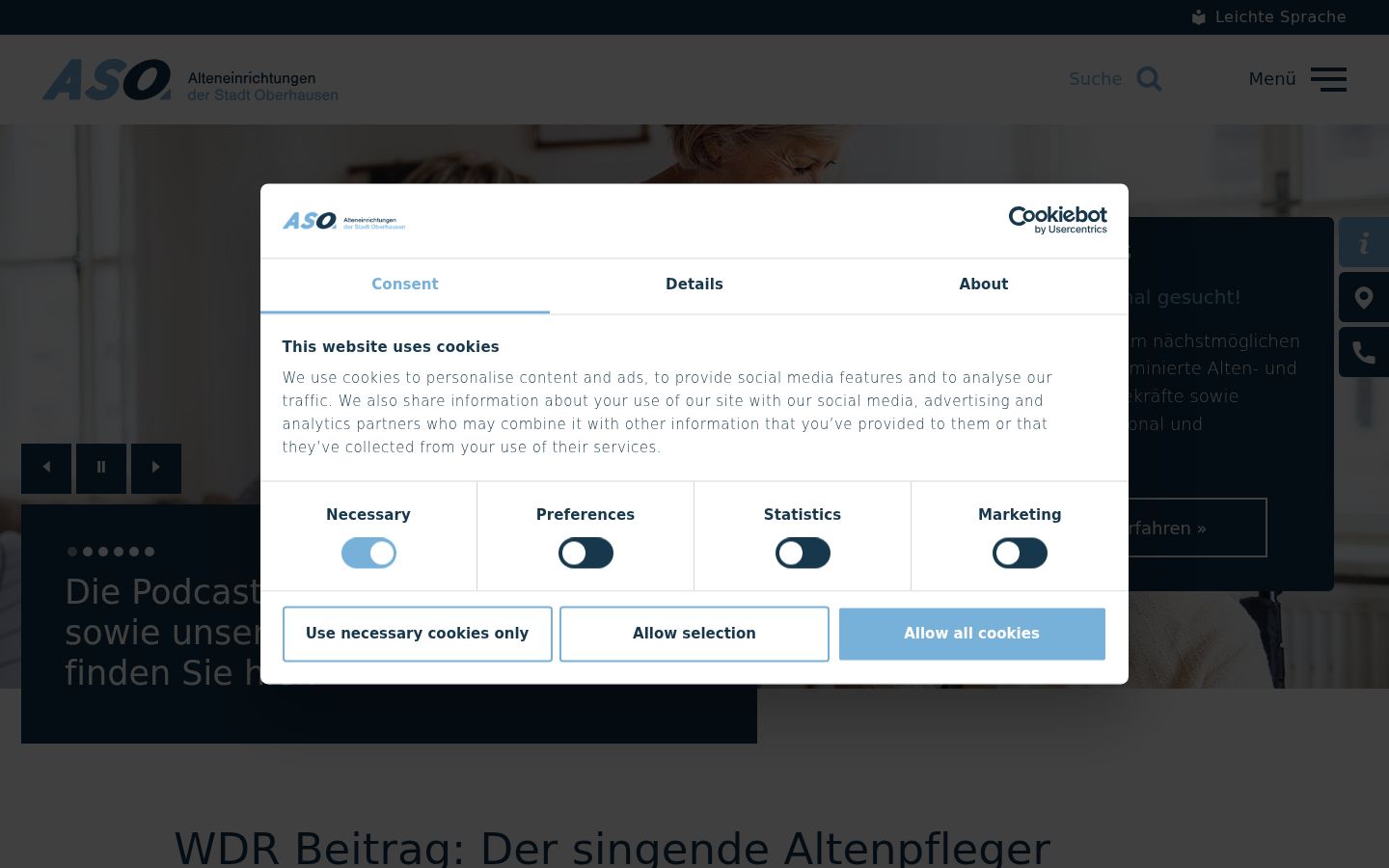Capture d'écran de la bannière de consentement affichée avant toute interaction